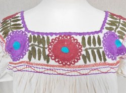 画像2: ✡メキシコ　アグアカテナンゴ村　手刺繍　ブラウス✡マンタ生地