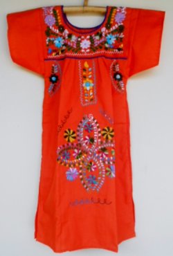 画像1: ✡子供用　メキシコ刺繍ワンピース✡着丈68cm