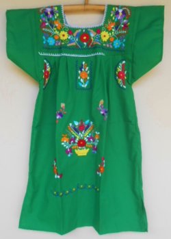 画像1: ✡子供用　メキシコ刺繍ワンピース✡着丈69cm