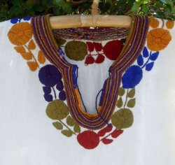 画像2: SALE!!✡メキシコ　シナカンタン村　手刺繍　ブラウス✡マンタ生地