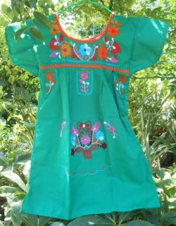 画像1: ✡子供用　メキシコ刺繍ワンピース✡着丈46cm