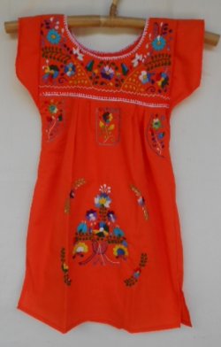 画像1: ✡子供用　メキシコ刺繍ワンピース✡着丈55cm