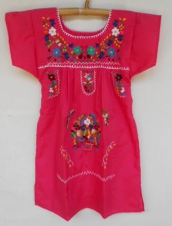 画像1: ✡子供用　メキシコ刺繍ワンピース✡着丈59cm