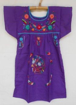 画像1: ✡子供用　メキシコ刺繍ワンピース✡着丈59cm