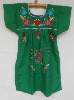 画像1: ✡子供用　メキシコ刺繍ワンピース✡着丈57cm