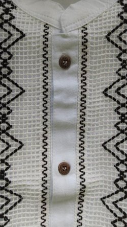 画像3: メキシコ　メンズ刺繍ブラウス　メキシカンメンズブラウス　ホワイト　シャツ
