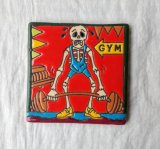 ☆メキシカンタイル　ガイコツ　スカル　GYM☆10cm×10cm