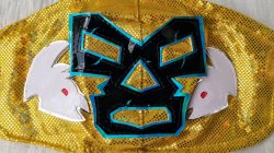 画像2: ☆メキシコ　ルチャリブレマスク　フェイスマスク　デザインマスク☆ドクトル・ワグナーJr　ゴールド/紺