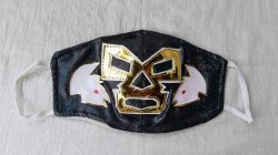 画像1: ☆メキシコ　ルチャリブレマスク　フェイスマスク　デザインマスク☆ドクトル・ワグナーJr　ブラック/ゴールド