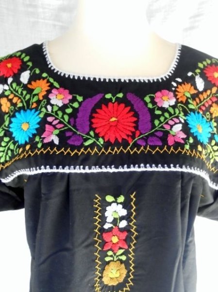 画像2: ☆メキシコ 手刺繍 ワンピース☆ (2)