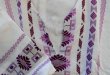 画像2: グアテマラ　メンズ刺繍クルタ　白地/紫刺繍 (2)