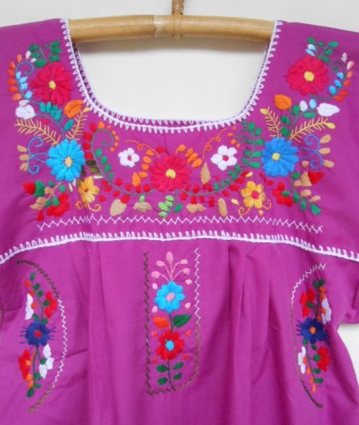 画像3: ☆メキシコ 手刺繍 ワンピース☆ (3)