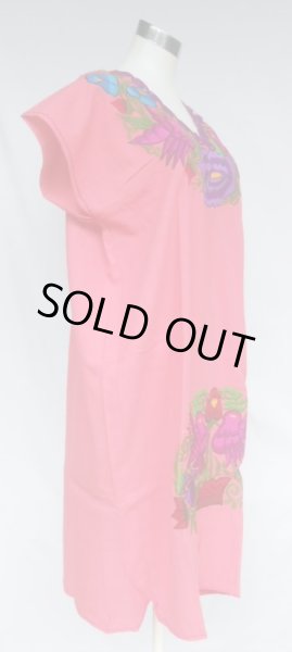 画像4: ☆メキシコ　シナカンタン村　刺繍　ワンピース　ピンク☆ (4)