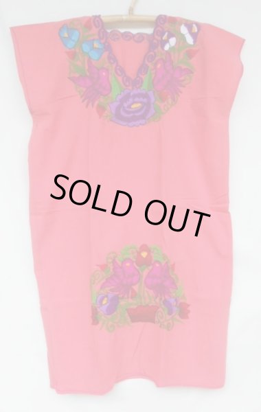 画像7: ☆メキシコ　シナカンタン村　刺繍　ワンピース　ピンク☆ (7)