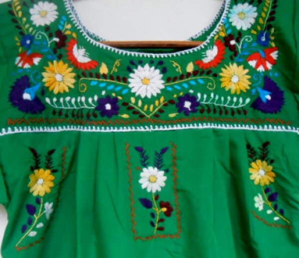 画像5: ☆メキシコ 手刺繍 ワンピース☆ (5)