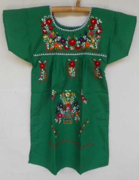 画像1: ✡子供用　メキシコ刺繍ワンピース✡着丈60cm (1)