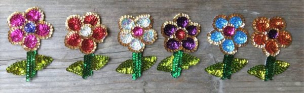 画像3: ☆メキシコ　スパンコールワッペン　お花☆ピンク (3)