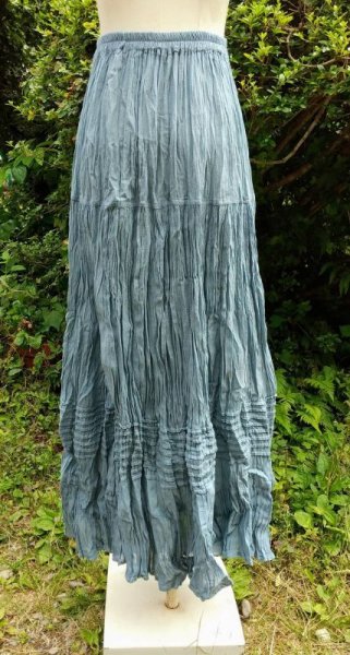 画像4: ☆メキシコ　クリンクル　マーメイドスカート☆グレー (4)