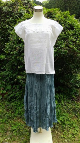 画像5: ☆メキシコ　クリンクル　マーメイドスカート☆グレー (5)