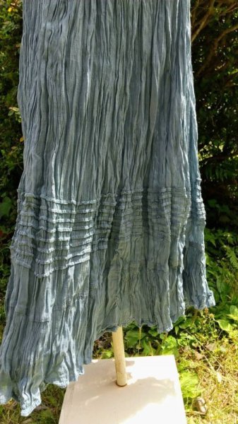 画像2: ☆メキシコ　クリンクル　マーメイドスカート☆グレー (2)